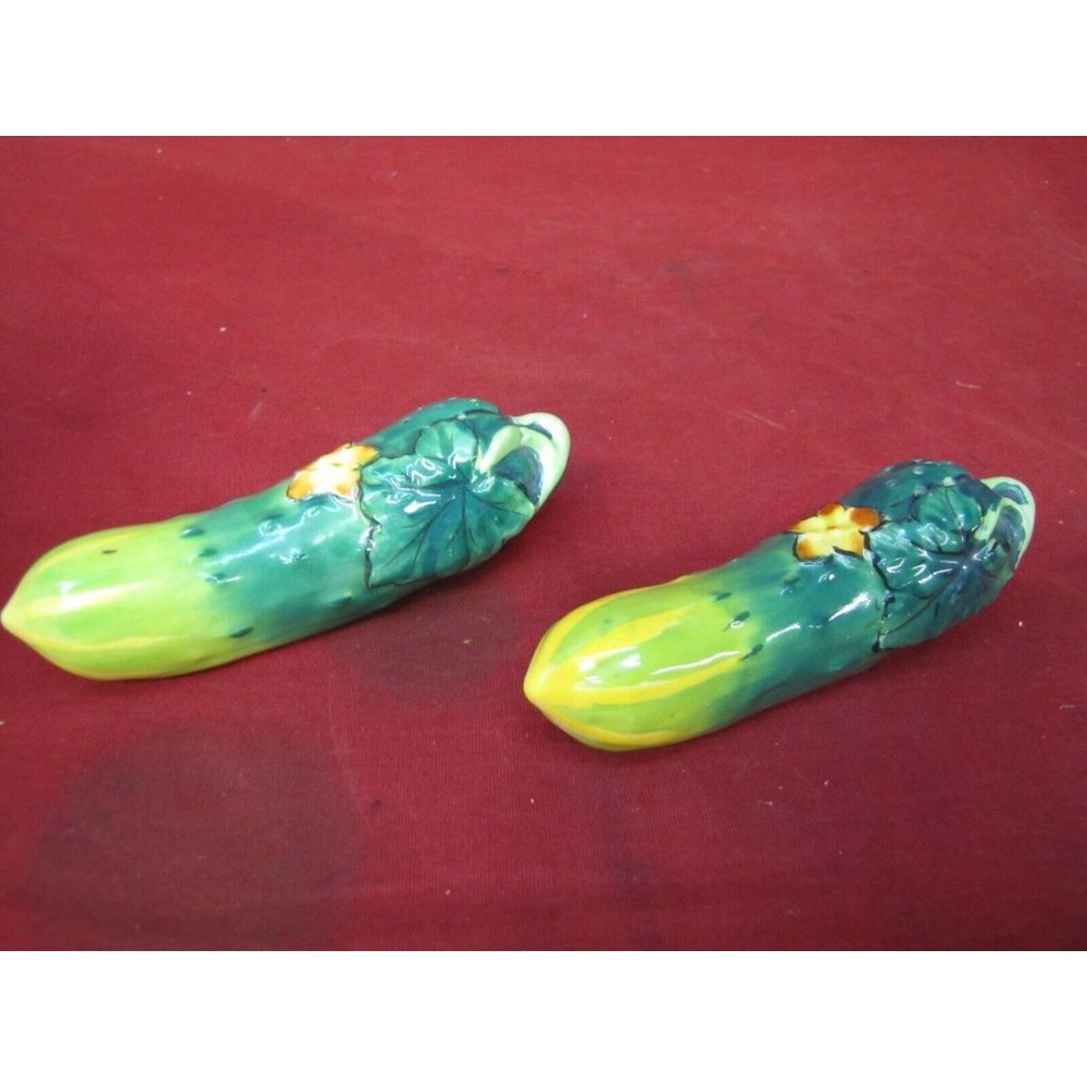 Vintage 1950s Japan Cucumber Salt & Pepper Shakers